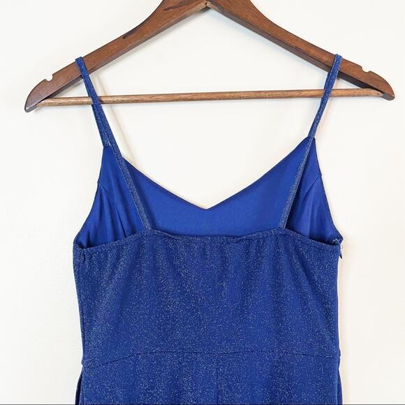 Zalalus faux wrap shimmering minidress blue Small NEW - Picture 6 of 15